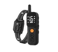 Collier de Dressage pour Chien - Portée 1000m, Êtanche IP67, 4 Modes de Dressage (Lumière, Bip, Vibration, Choc), Double Canal avec Verrouillage de Sécurité pour à Tous Les Chiens(Noir)