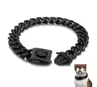 Collier De Dressage Robuste en Acier Inoxydable for Chiens De Grandes Races, Résistant Aux Morsures, for La Marche Et La Protection(Black,16in)