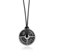 Collier de fitness ancien couleur argent, barette de plaque de poids 45LB, pendentif haltère pour hommes, femmes bijoux de sport