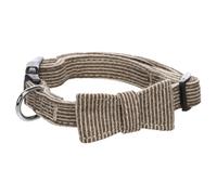 Flamingo Collier avec nœud détachable pour Chiens Herbert - Brun Clair - Taille S 30-45 cm, 15 mm - Idéal pour Shih Tzu, Caniche Nain, Épagneul Japonais, Fox Terrier et Boston Terrier