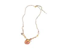 Collier de fleurs longueur de la clavicule chaîne de cou tendance avec pièce maîtresse rose pour tenue décontractée et tenues photo Collier de fleurs roses chaîne de clavicule florale rose mode usage