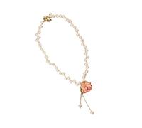 Collier de fleurs longueur de la clavicule chaîne de cou tendance avec pièce maîtresse rose pour tenue décontractée et tenues photo Collier de fleurs roses chaîne de clavicule florale rose mode usage