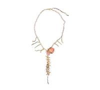 Collier de fleurs longueur de la clavicule chaîne de cou tendance avec pièce maîtresse rose pour tenue décontractée et tenues photo Collier de fleurs roses chaîne de clavicule florale rose mode usage