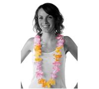 Collier de fleurs - PARTY PRO - Sunshine - Rose et Jaune - Accessoire pour soirée hawaienne