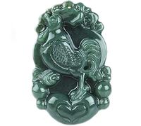 collier de jade vert, Collier de Jade Hetian Naturel Collier avec Pendentif Animal du Zodiaque Chinois avec Cordon Collier de Richesse Feng Shui for Femmes Hommes Collier de Jade Vert Talisman Pierre