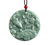 Collier de Jade Vert de Jade Jade Naturel Amulets de Style Chinois sculpté à la Main