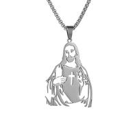 Collier de Jésus catholique, collier de Jésus chrétien - Pendentif colliers chrétiens pour hommes - Bijoux Jésus-Christ de bonne signification pour les rendez-vous, un usage quotidien, des fianç