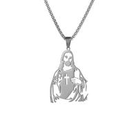 Collier de Jésus catholique, collier de Jésus chrétien - Pendentif colliers chrétiens pour hommes ,Outil de décoration de conception creuse pour les fêtes, les rencontres, l'utilisation quotidien