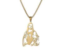 Collier de Jésus en acier inoxydable, collier de Jésus catholique | Colliers chrétiens en acier inoxydable pour hommes | Outil de décoration de conception creuse pour les fêtes, les rencontres, l'util
