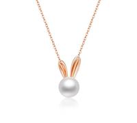 Collier de Lapin d'or, Collier Pendentif en Eau Douce Eau de l'eau, Cadeaux du Nouvel an Chinois pour Femmes