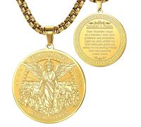 Collier de l'archange Michel - Pendentif Saint Michel le Protecteur | Pendentif Saint Michel en acier inoxydable pour hommes et femmes Amulette, bijou religieux médaille d'ange gardien talisman