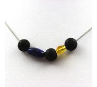 collier de lave de 8 mm + opale jaune d'Australie + lapis-lazuli du Pakistan