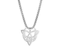Collier de lune celtique pour femme Collier de lune de noeud celtique Collier de pendentif de trinité de noeud celtique Triple lune Déesse Triquetra Collier de protection Collier d'amulette Bijoux
