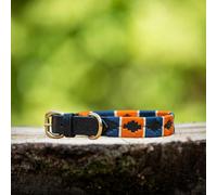 Collier De Luxe Cuir pour Chien Style Polo - Réglable Et Fait Main en Cuir Premium - Boucles Solides - XS T/M XL - MTB Equestrian (Orange Bleu, L)