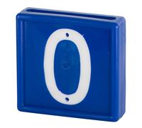 Collier de marquage numérotée à enfiler sur le bracelet Kerbl N°0 (x10) Bleu 44x46 mm