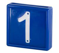 Collier de marquage numérotée à enfiler sur le bracelet Kerbl N°1 (x10) Bleu 44x46 mm