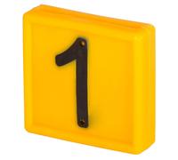 Collier de marquage numérotée à enfiler sur le bracelet Kerbl N°1 (x10) Jaune 44x46 mm