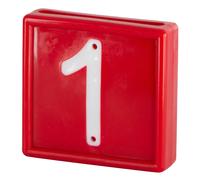 Collier de marquage numérotée à enfiler sur le bracelet Kerbl N°1 (x10) Rouge 44x46 mm