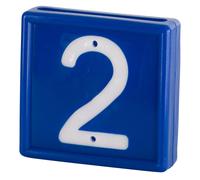 Collier de marquage numérotée à enfiler sur le bracelet Kerbl N°2 (x10) Bleu 44x46 mm