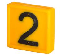 Collier de marquage numérotée à enfiler sur le bracelet Kerbl N°2 (x10) Jaune 44x46 mm