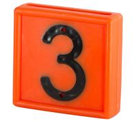 Collier de marquage numérotée à enfiler sur le bracelet Kerbl N°3 (x10) Orange 44x46 mm