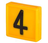 Collier de marquage numérotée à enfiler sur le bracelet Kerbl N°4 (x10) Jaune 44x46 mm