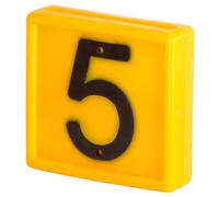 Collier de marquage numérotée à enfiler sur le bracelet Kerbl N°5 (x10) Jaune 44x46 mm