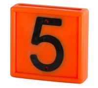 Collier de marquage numérotée à enfiler sur le bracelet Kerbl N°5 (x10) Orange 44x46 mm