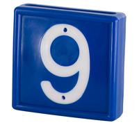 Collier de marquage numérotée à enfiler sur le bracelet Kerbl N°6 (x10) Bleu 44x46 mm