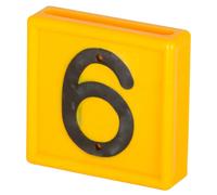 Collier de marquage numérotée à enfiler sur le bracelet Kerbl N°6 (x10) Jaune 44x46 mm