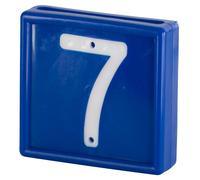 Collier de marquage numérotée à enfiler sur le bracelet Kerbl N°7 (x10) Bleu 44x46 mm