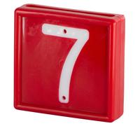 Collier de marquage numérotée à enfiler sur le bracelet Kerbl N°7 (x10) Rouge 44x46 mm