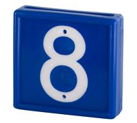 Collier de marquage numérotée à enfiler sur le bracelet Kerbl N°8 (x10) Bleu 44x46 mm