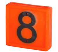 Collier de marquage numérotée à enfiler sur le bracelet Kerbl N°8 (x10) Orange 44x46 mm