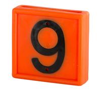 Collier de marquage numérotée à enfiler sur le bracelet Kerbl N°9 (x10) Orange 44x46 mm