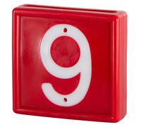 Collier de marquage numérotée à enfiler sur le bracelet Kerbl N°9 (x10) Rouge 44x46 mm