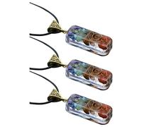 Collier De Méditation Chakra Yoga 3 Pièces/Ensemble 7, Accessoires De Bijoux, Cadeau, Anti Stress, Collier Pull, Chaîne, Pendentif En Cristal, Pierre Écrasée