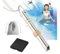 Collier de méditation Collier de Respiration Collier Soulager l'Anxiété Avec sac à bijoux Exercices de respiration profonde pour hommes femmes méditation Stress Relaxation (sliver)