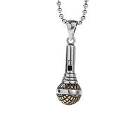 Collier de microphone pour hommes, pendentif de microphone en argent Sterling 925, collier de musique Hip Hop, bijoux cadeau
