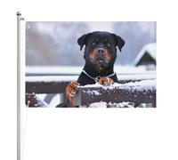 Collier de neige pour chien Rottweiler,Drapeau de jardin, bannière décorative, drapeau double face, 2 x 3 pieds, pour extérieur et intérieur