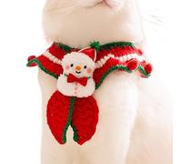 Collier de Noël pour animal de compagnie - Écharpe d'hiver pour chat - Cache-cou soigneusement tricoté pour chat, accessoire doux et de vacances pour animal de compagnie, confortable pour une