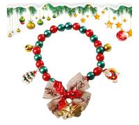 Collier de Noël pour Animaux, Collier pour Chiot Femelle, avec Noeud Clochette et Pendentifs Sapin Père Noël Bonhomme de Neige Flocons Renne, Accessoire de Fêtes pour Chien et Chat Fille