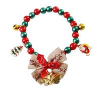 Collier de Noël pour Animaux,Collier pour Chiot Femelle | avec Noeud Clochette et Pendentifs Sapin Père Noël Bonhomme de Neige Flocons Renne | Accessoire de Fêtes pour Chien et Chat Fille