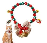 Collier de Noël pour Chat | Collier pour Chiot Femelle | avec Noeud Clochette et Pendentifs Sapin Père Noël Bonhomme de Neige Flocons Renne | Accessoire de Fêtes pour Chien et Chat Fille