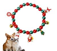 Collier de Noël pour chats | Collier pour chiot femelle | Collier avec nœud Sonnette et pendentifs du Père Noël Arbre de Noël Bonhomme de Neige Flocons de Neige Élan | Accessoire de Noël