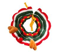 Collier de Noël pour chien avec cordon de serrage doux et réglable | Collier de Noël tricoté en forme de bois d'élan pour chiots, races moyennes, grands chats, accessoires photo par temps froid