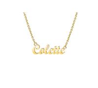 Collier de nom de nom de la journée de l'enseignant ldurien personnalisé | Nom Collier Pendant Collier Cadeaux de Noël | 14K Gold Daity Name Plate Colliers Colliers d'anniversaire Bijoux Girl