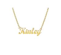 Collier de nom de nom de la journée de l'enseignant ldurien personnalisé | Nom Collier Pendant Collier Cadeaux de Noël | 14K Gold Daity Name Plate Colliers Colliers d'anniversaire Bijoux Girl