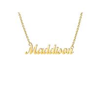 Collier de nom de nom de la journée de l'enseignant ldurien personnalisé | Nom Collier Pendant Collier Cadeaux de Noël | 14K Gold Daity Name Plate Colliers Colliers d'anniversaire Bijoux Girl