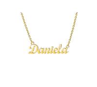 Collier de nom de nom de la journée de l'enseignant ldurien personnalisé | Nom Collier Pendant Collier Cadeaux de Noël | 14K Gold Daity Name Plate Colliers Colliers d'anniversaire Bijoux Girl